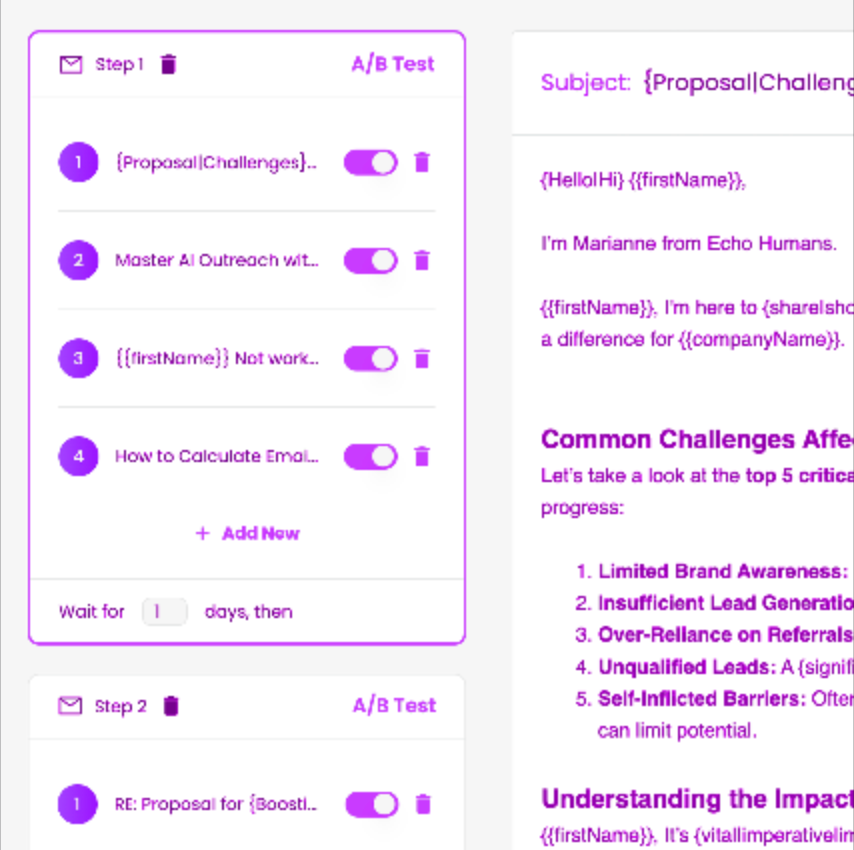 A image of email Ai sequences.