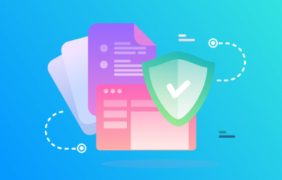 Website redesign graphical image - UX security content illustration image.